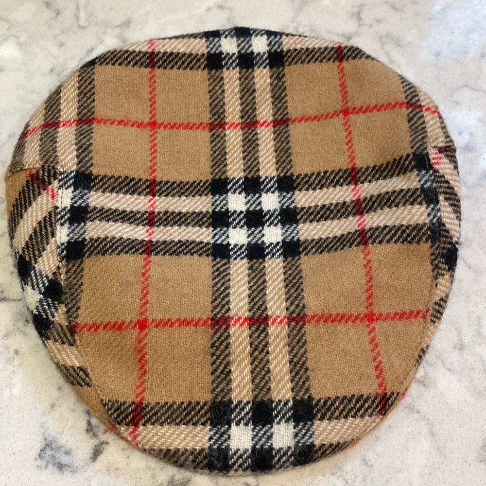 Vintage Burberry Newsboy Hat Nova Check cabbie Flat Cap Size M